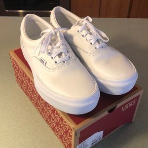 Vans White Leather Era Stacked